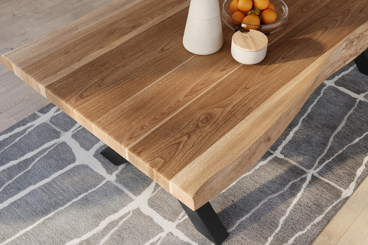 ESSTISCH TITAN - Beige/Schwarz, Holz (110/240/79cm) - SAM