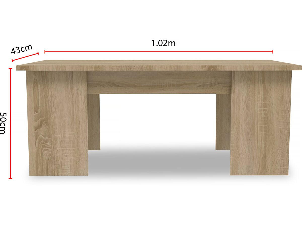 COUCHTISCH diana Eiche - Braun, Holzwerkstoff (102/50/43cm) - Habitat Garten