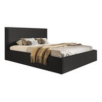 DOPPELBETT 140x200 mit Bettkasten Kyoto, Boucle, Schwarz - Schwarz, Holz/Textil (140/200cm) - Emporius