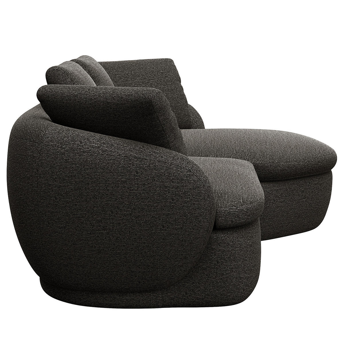 ECKSOFA mit Longchair - Anthrazit/Schwarz, Kunststoff/Textil (217/146cm) - home24