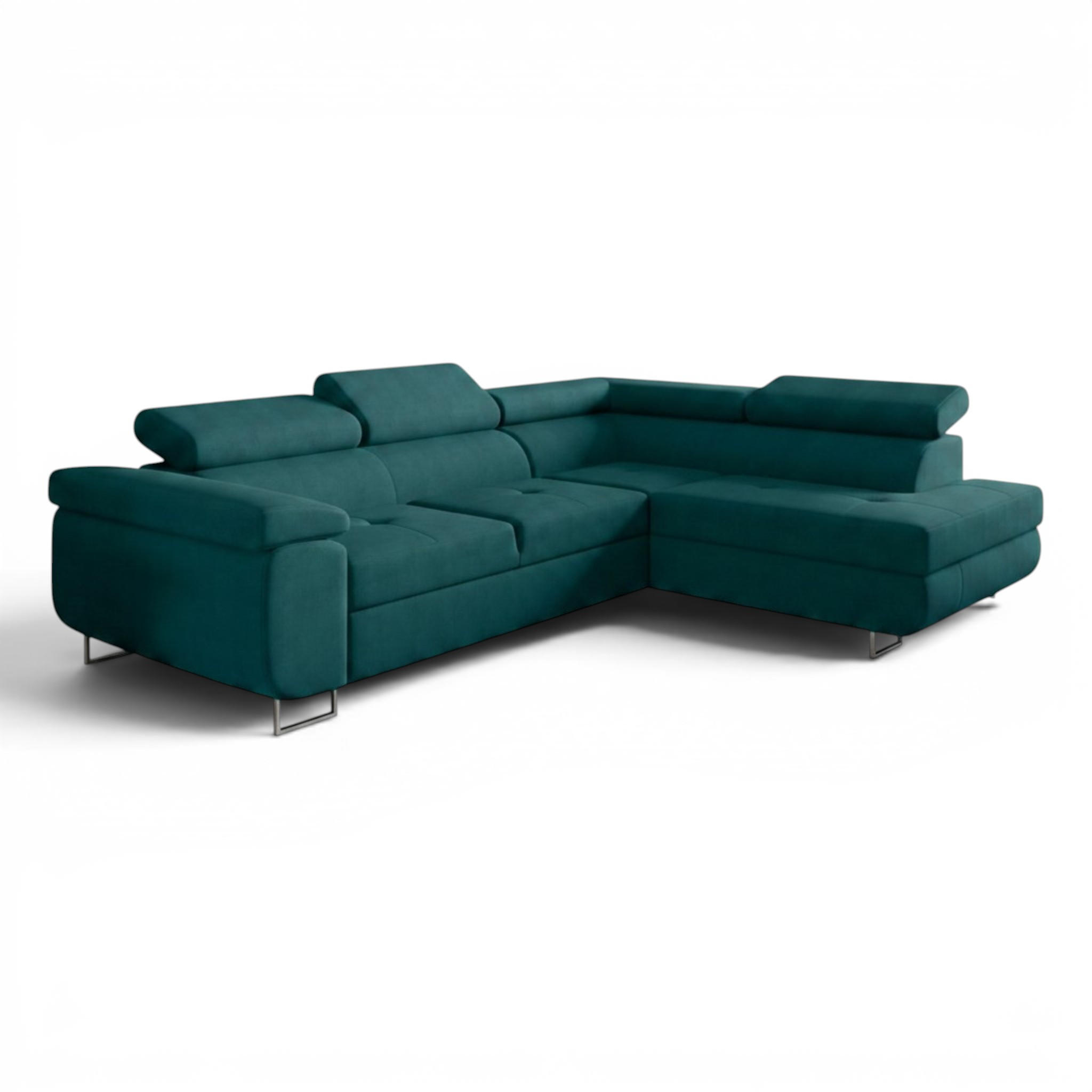 ECKSOFA Jade Mit Schlaffunktion - Türkis, Holzwerkstoff/Textil (275/202cm) - Fun Möbel