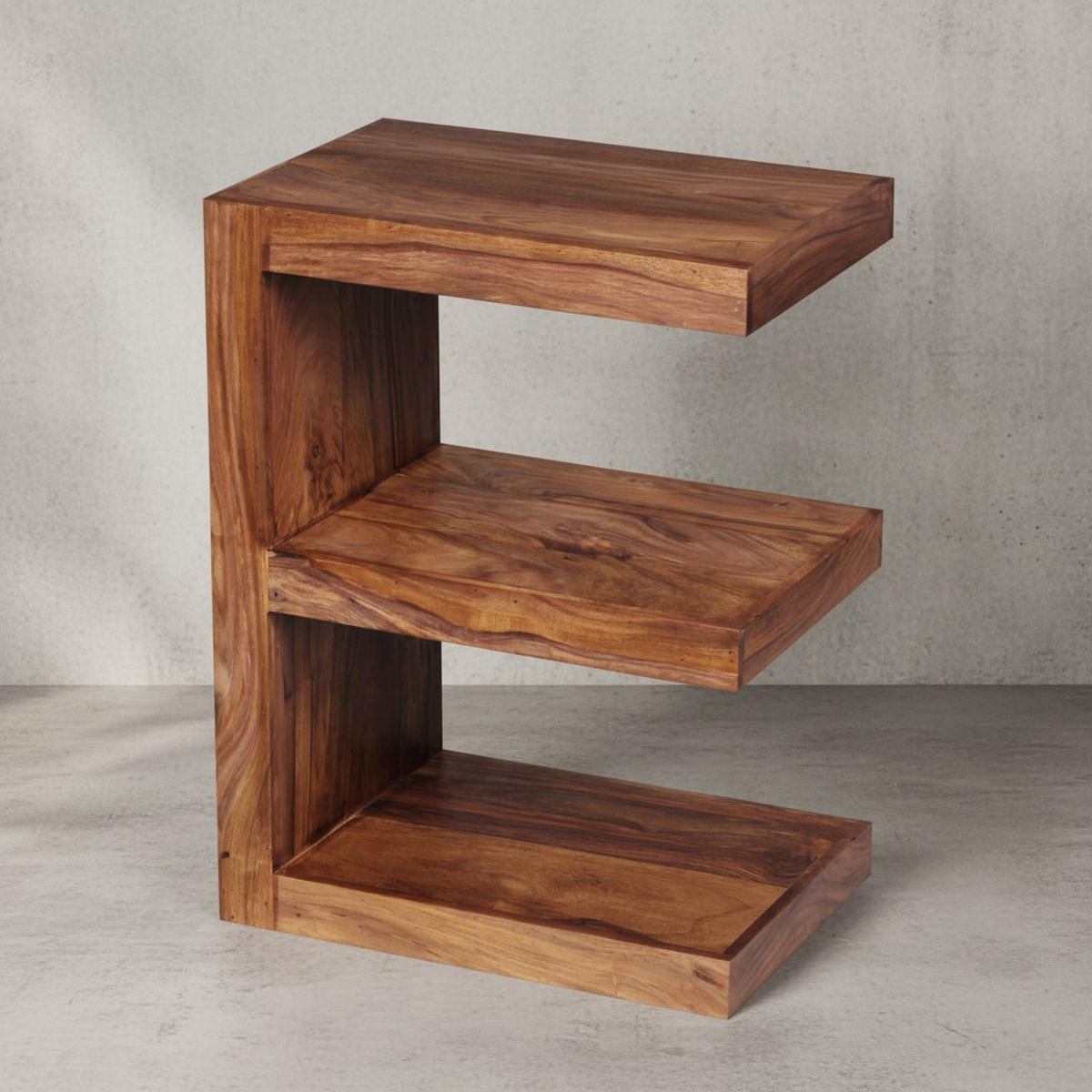 BEISTELLTISCH Massivholz E-Konstruktion Cubeform Handgefertigt NAKO, Braun 45x30x60 cm - Braun, Holz (30/45/60cm) - KADIMA DESIGN