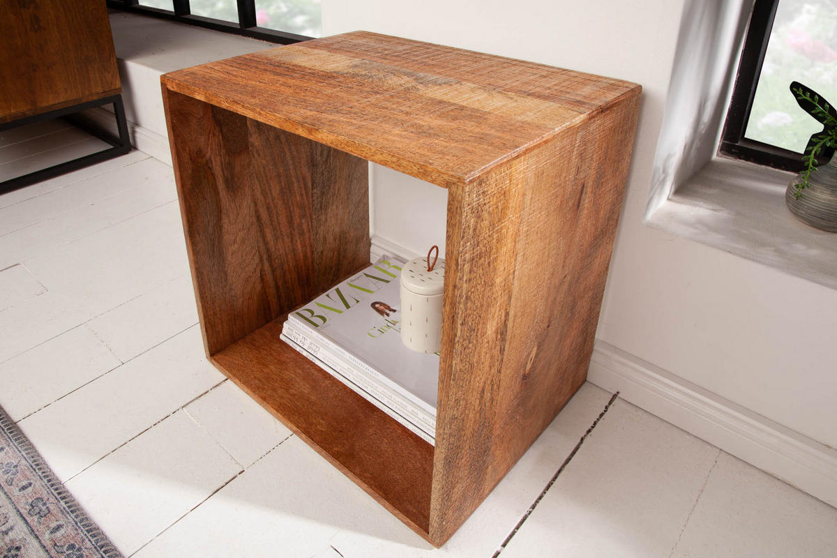 BEISTELLTISCH MAKASSAR Mangoholz Natur 45 cm - Braun, Holz (33/43/43cm) - riess-ambiente