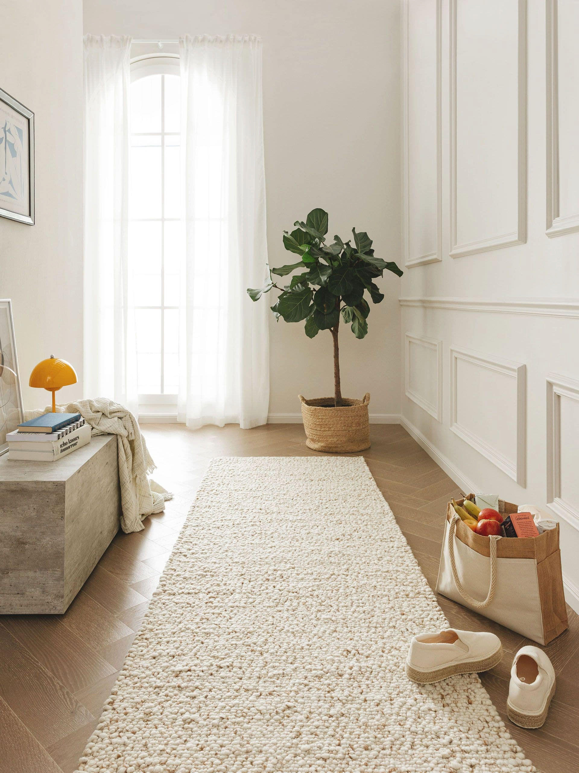 WOLLTEPPICH-LÄUFER Patch Braun 80x250 cm - Braun, Textil (80/250cm) - benuta Pure