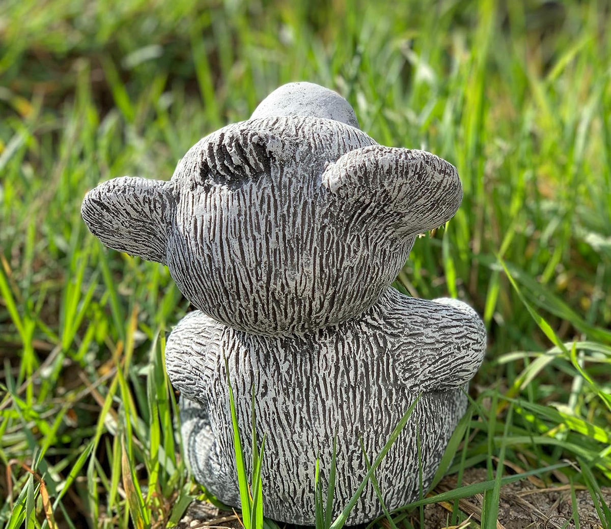 STEINFIGUR Teddy Bruno, Frostfest massiver Steinguss - Grau, Stein (15/20/15cm) - stoneandstyle