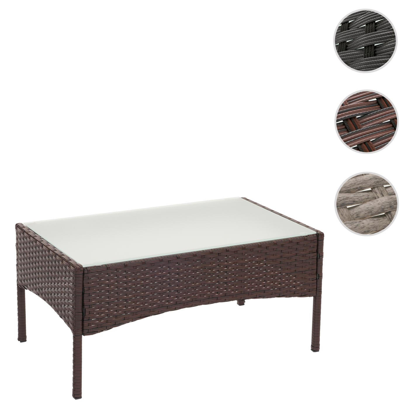 POLY-RATTAN GARTENTISCH rechteck Braun - Braun, Kunststoff (48/79/38cm) - MCW