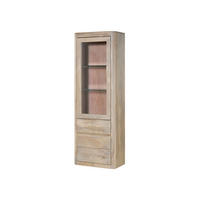 VITRINE Mango 70x40x202 weiß lackiert TORONTO #310 - Weiß, Holz (70/202/40cm) - Massivmoebel24