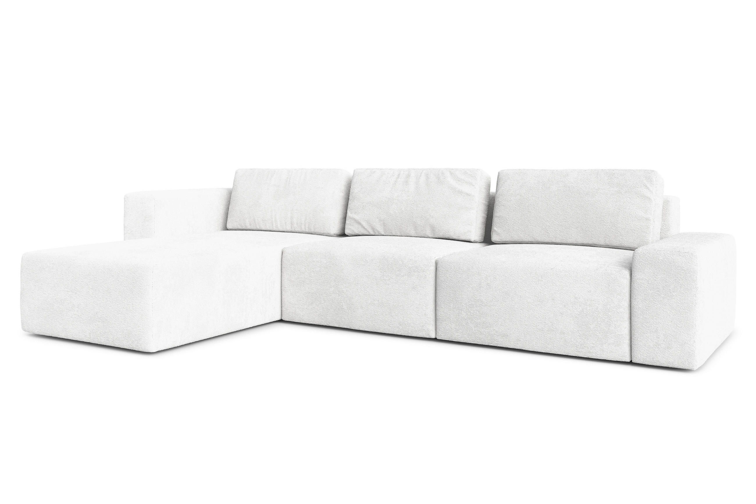 ECKSOFA L Form Arkleton Weiß 360/180/93 cm Links Stil & Komfort - Schwarz/Weiß, Kunststoff/Textil (180/360cm) - AX Living