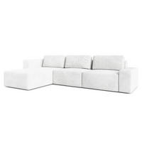 ECKSOFA L Form Arkleton Weiß 360/180/93 cm Links mit Schlaffunktion - Schwarz/Weiß, Kunststoff/Textil (180/360cm) - AX Living