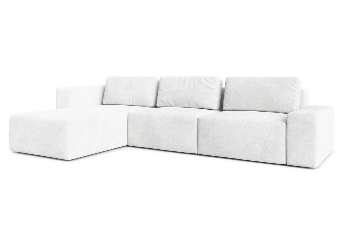 ECKSOFA L Form Arkleton Weiß 360/180/93 cm Links mit Schlaffunktion - Schwarz/Weiß, Kunststoff/Textil (180/360cm) - AX Living