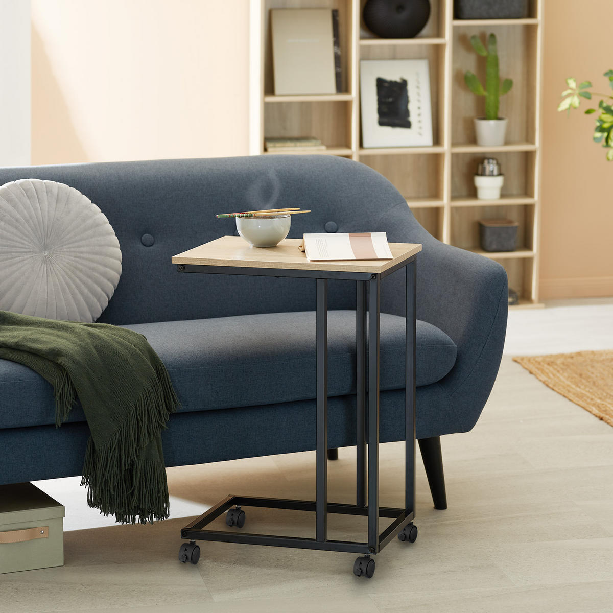 BEISTELLTISCH Luton,48 x 35 x 70 cm,Industrial Holz dunkel, rustikal - Rostfarben, Holz (48/35/70cm) - tectake