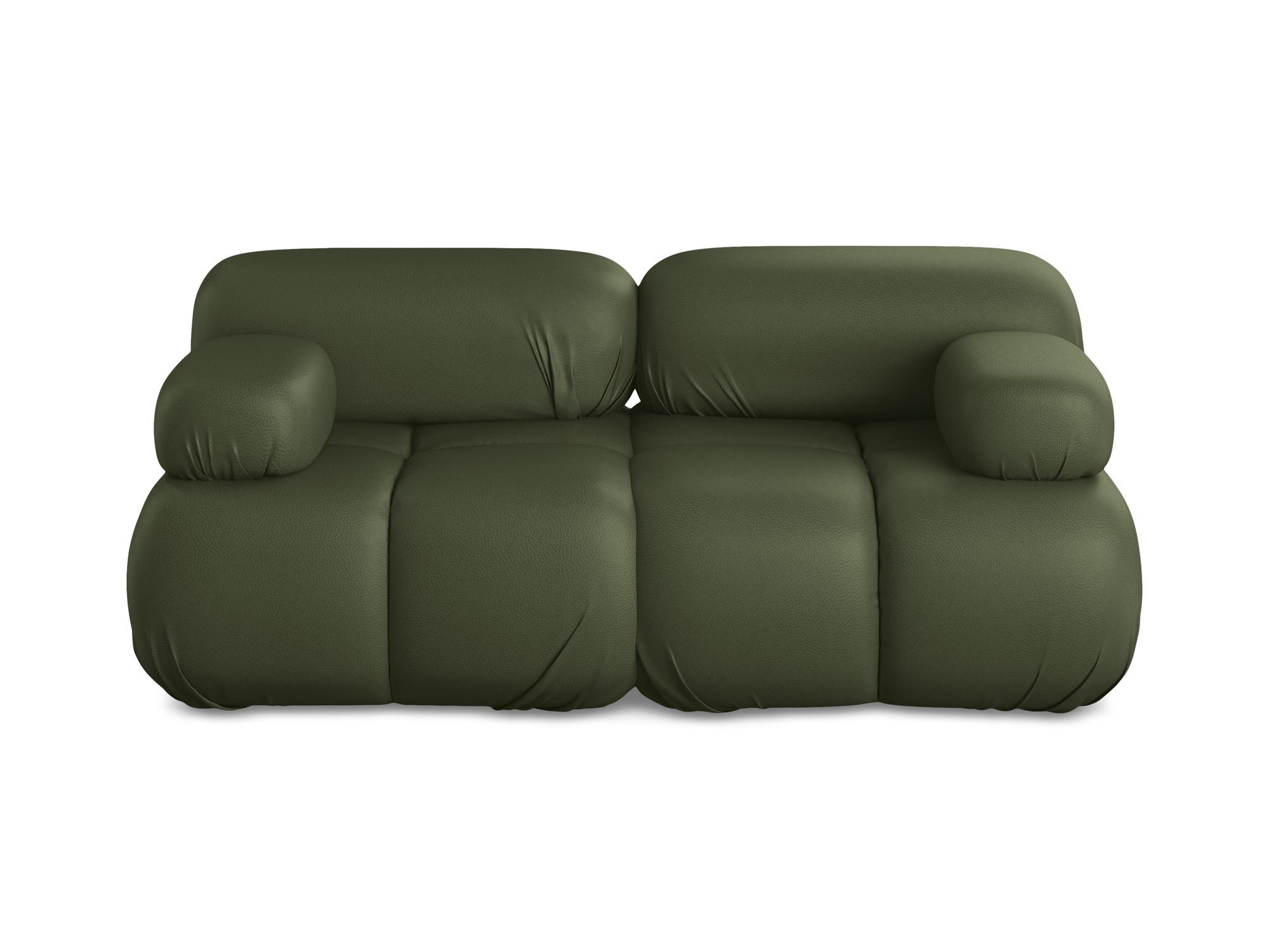 2-SITZER-SOFA Kunstleder Grün - Schwarz/Grün, Leder/Kunststoff (190/70/96cm) - Makamii