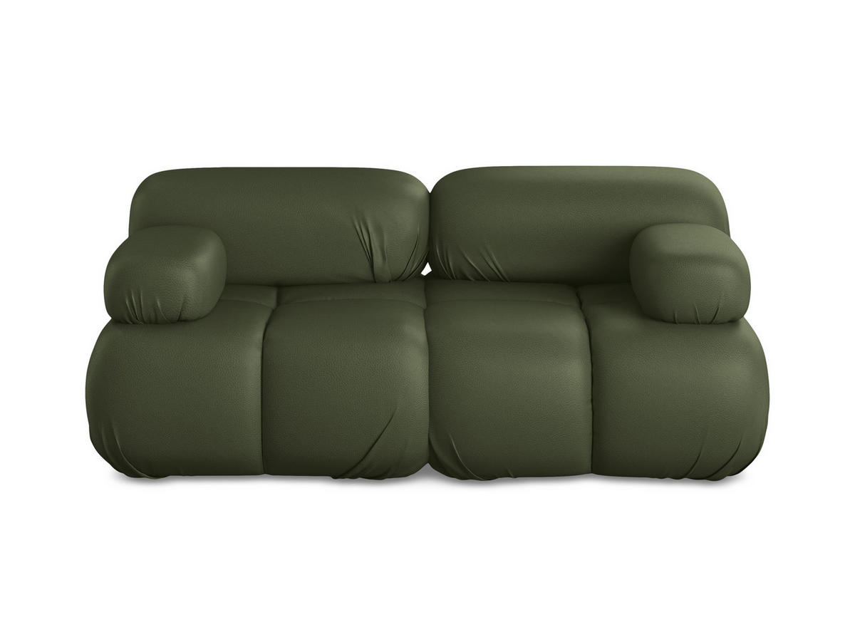 2-SITZER-SOFA Kunstleder Grün - Schwarz/Grün, Leder/Kunststoff (190/70/96cm) - Makamii