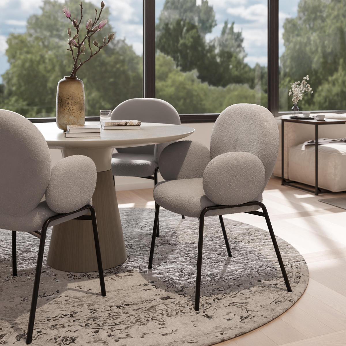 STUHL 1er Set Scandi Belastbarkeit 120 kg 61 5 x 62 x 90 - Hellgrau, Kunststoff (62/90/61.5cm) - tectake