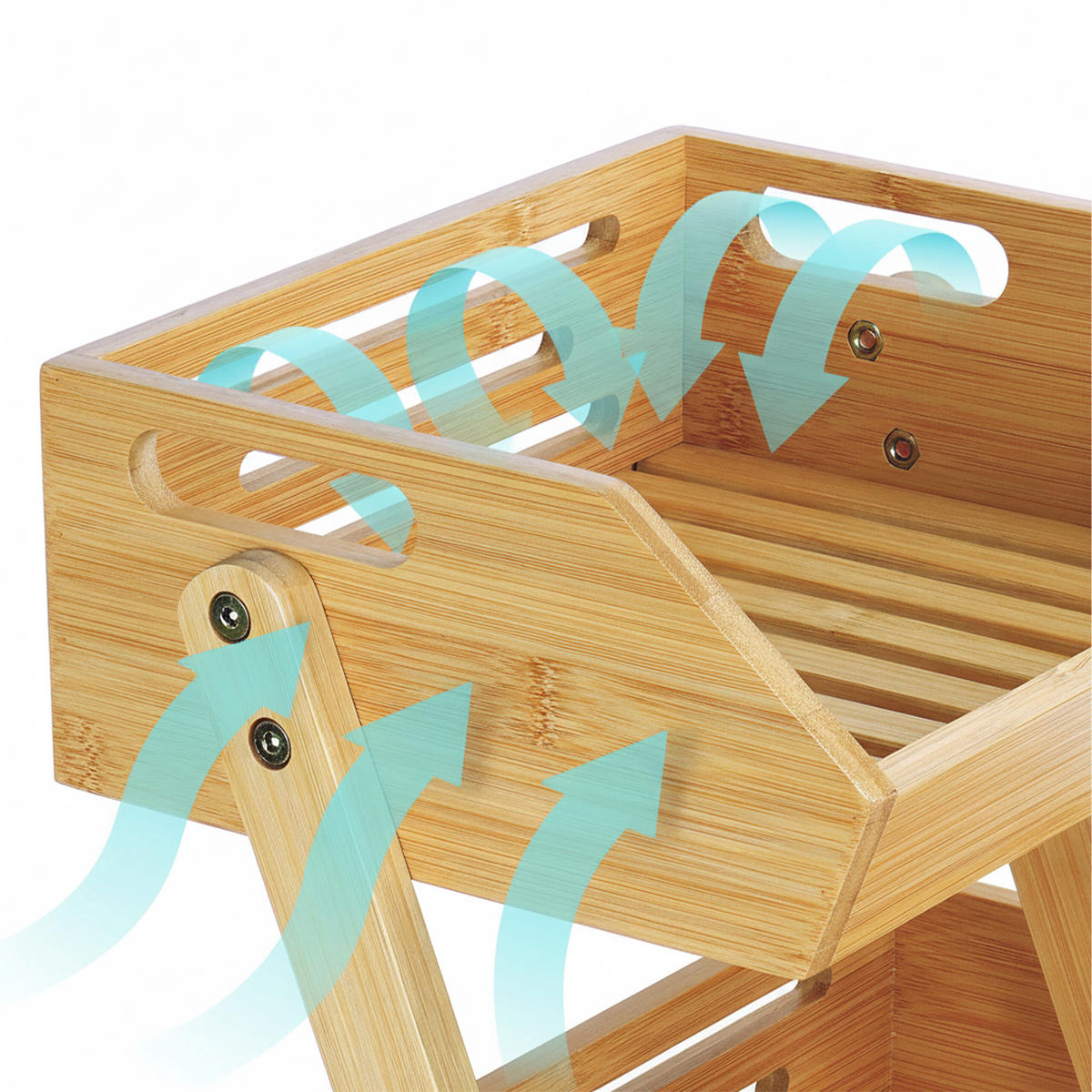 OBSTETAGERE - Braun, Holz/Metall (26.5cm) - Relaxdays