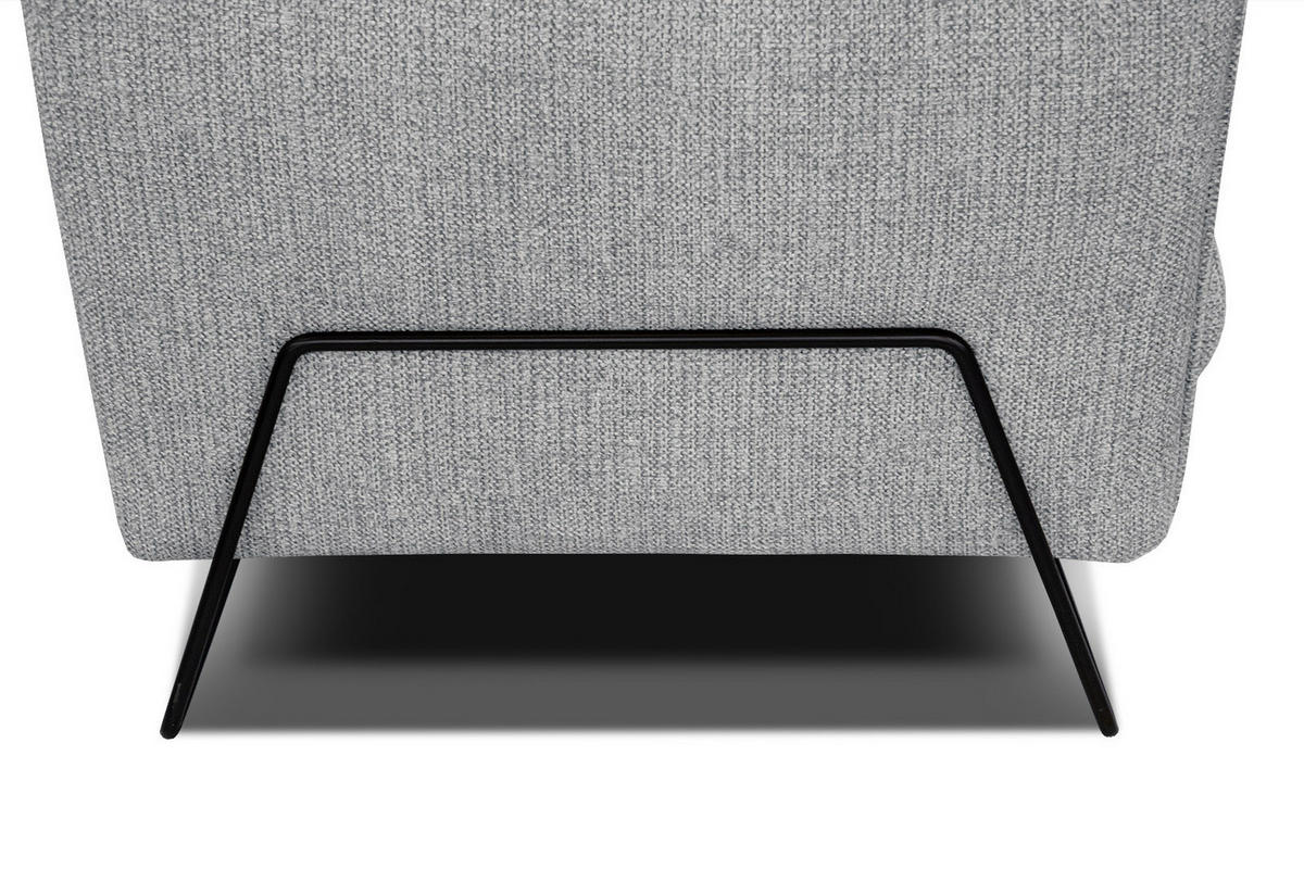 ECKSOFA HOSTEN 4-Sitzer, grau - Schwarz/Grau, Holzwerkstoff/Textil (269/158cm) - Courtois Laville