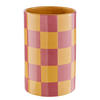 VASE Checker Ø20cm - Gelb/Rot, Stein (22cm) - Butlers