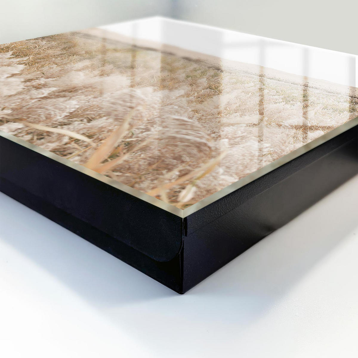 SCHLÜSSELBOX Schwarz 30x30 cm- Türöffnung nach rechts - Wüstenharmonie - Beige, Metall (30/30/5cm) - TULUP