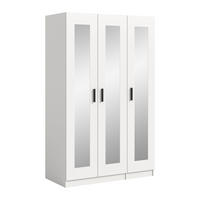 KLEIDERSCHRANK 3-türig VISBY (B/H/T: ca. 120/195/56 cm) in weiß/weiß - Weiß, Holzwerkstoff (120/195/56cm)