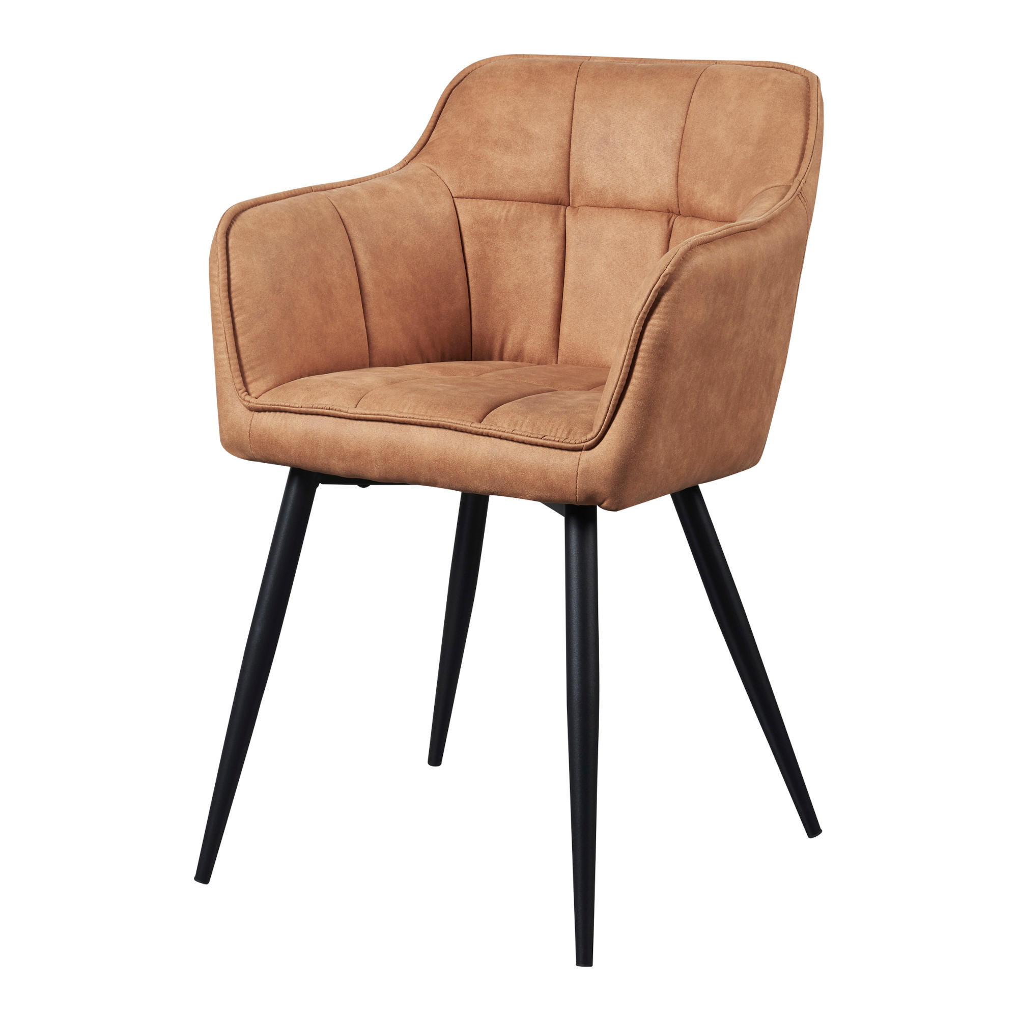 ARMLEHNSTUHL Birmingham - Schwarz/Braun, Textil/Metall (57/81/53cm) - [en.casa]