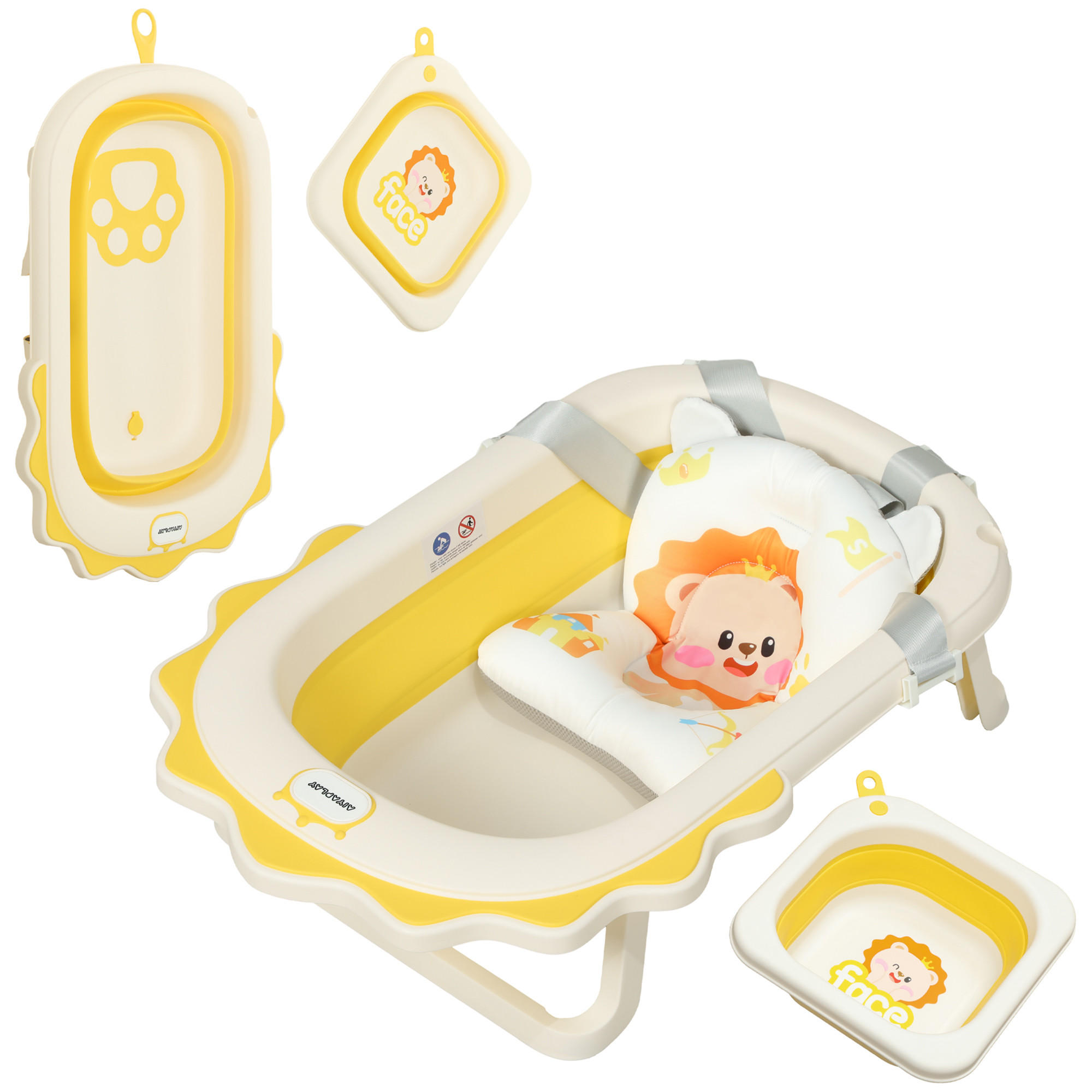 BABYWANNE, Kunststoff, Polyester, Gelb - Gelb, Kunststoff (55/80.5cm) - AIYAPLAY