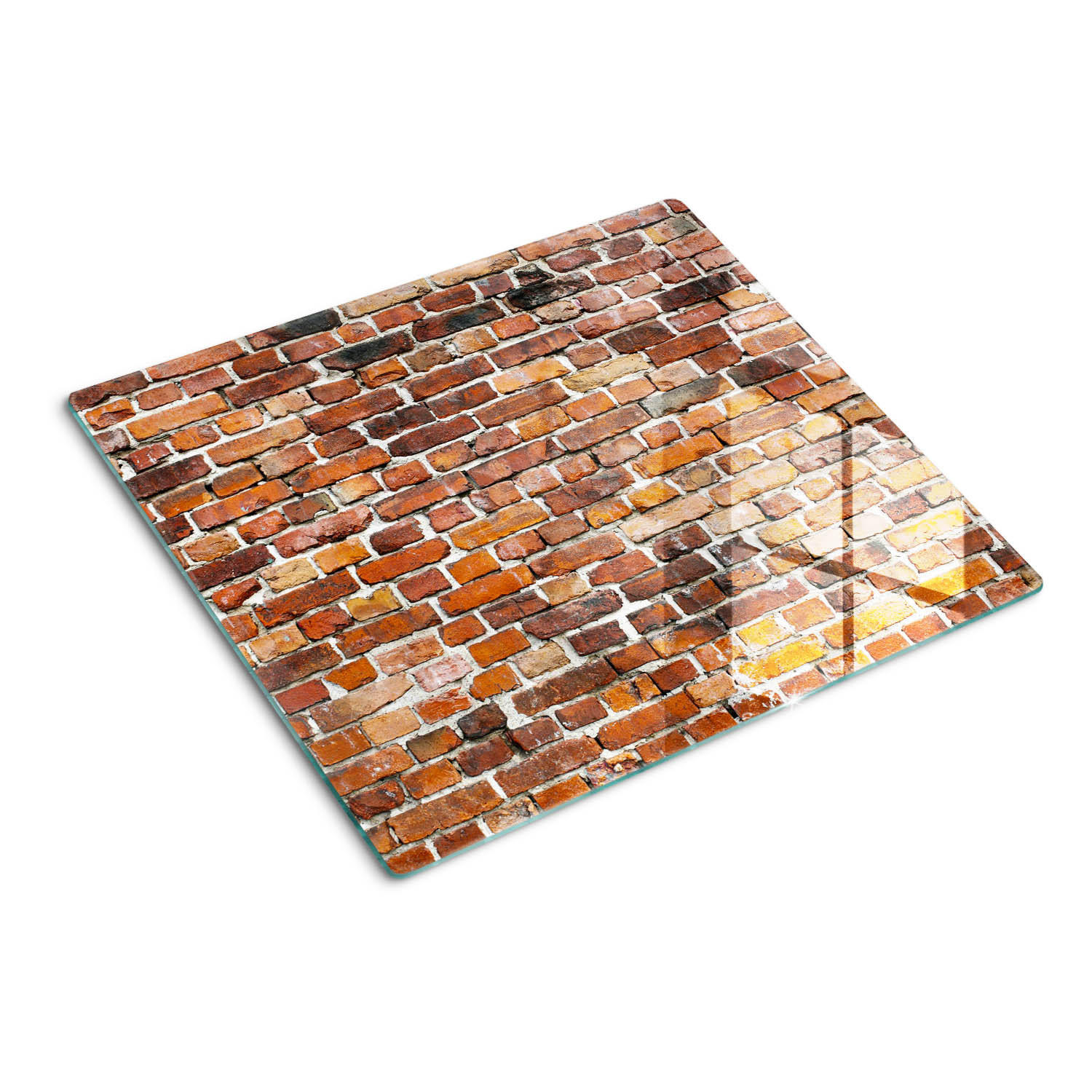 GLASPLATTE 60x52 cm Ziegelmauer - Braun, Glas (60/0.4/52cm) - TULUP