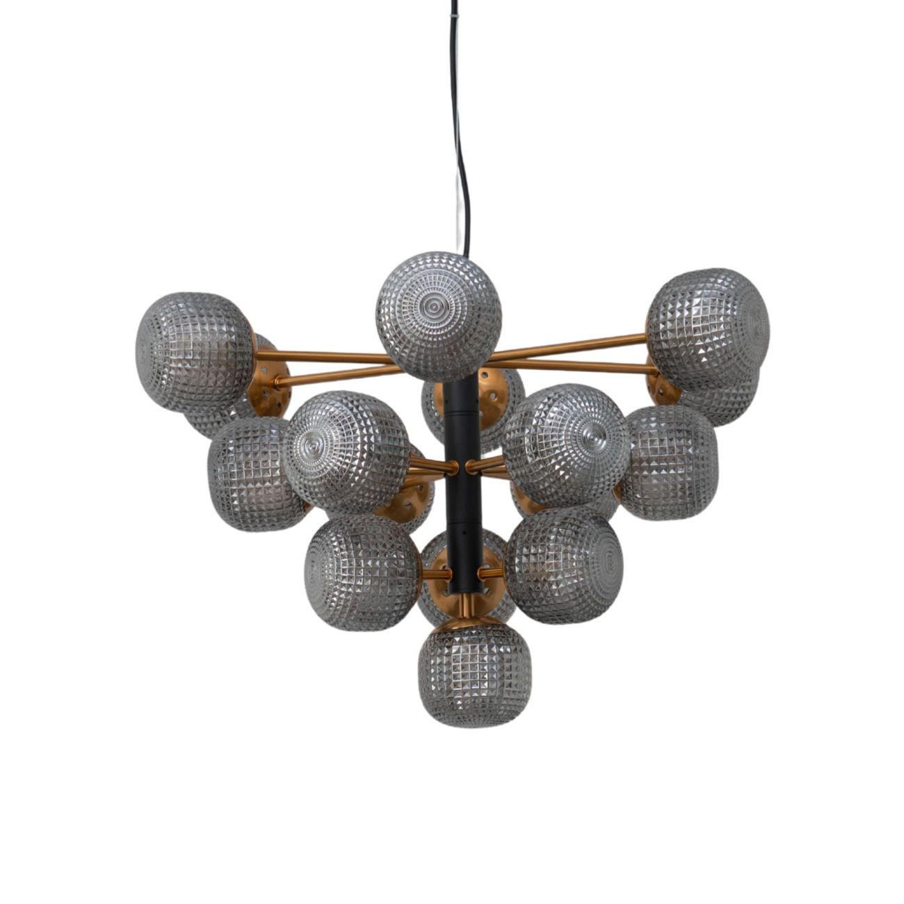 HÄNGELEUCHTE Anastasia, Schwarz und gold, 41cm - Goldfarben, Glas (41/59/41cm) - KOSILUM