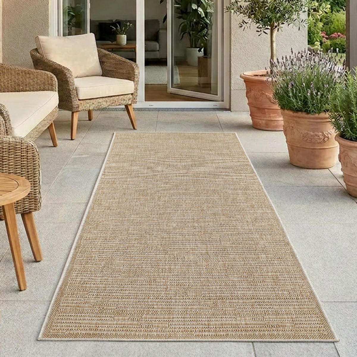 OUTDOOR-TEPPICH 789 Braun Wetterfest 80x250 cm - Braun, Textil (80/250cm) - carpet city