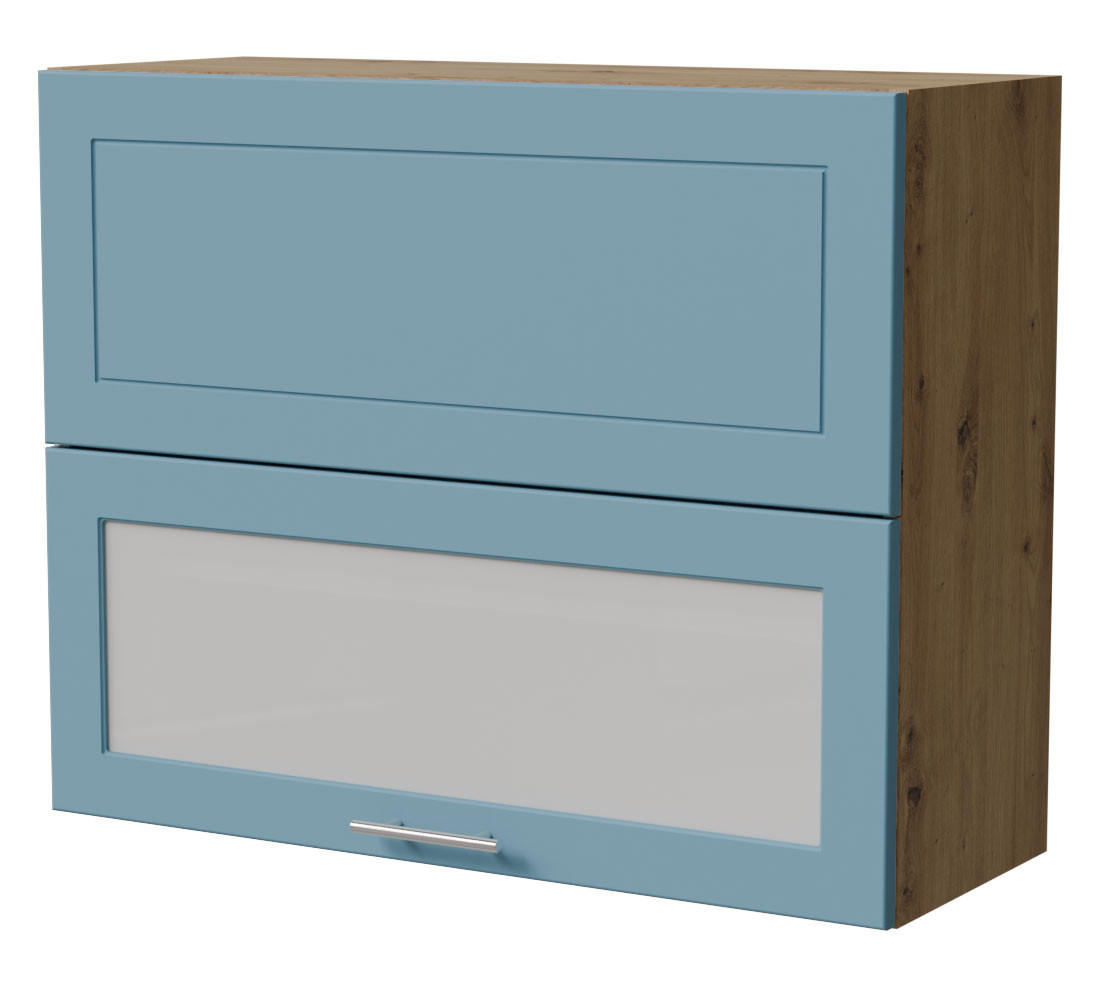 KLAPPHÄNGESCHRANK Bari W8BS/90-AV Eiche Artisan / RAL 5024 pastellblau 90 / 32,5 / 72cm - Blau/Eiche Artisan, Holz/Holzwerkstoff (90/72/32.5cm) - Feldmann-Wohnen