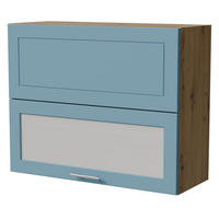 KLAPPHÄNGESCHRANK Bari W8BS/90-AV Eiche Artisan / RAL 5024 pastellblau 90 / 32,5 / 72cm - Blau/Eiche Artisan, Holz/Holzwerkstoff (90/72/32.5cm) - Feldmann-Wohnen