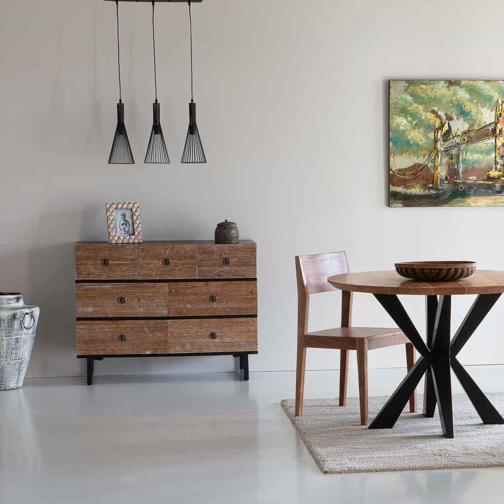 KOMMODE mit 7 schubladen 106x40x83 cm - Braun, Holz (106/83/40cm) - Wanderlust