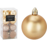 CHRISTBAUMKUGEL Basic Gold 16er Set 5/5/5 cm Kunststoff - Goldfarben, Kunststoff (5/5/5cm) - Mondex