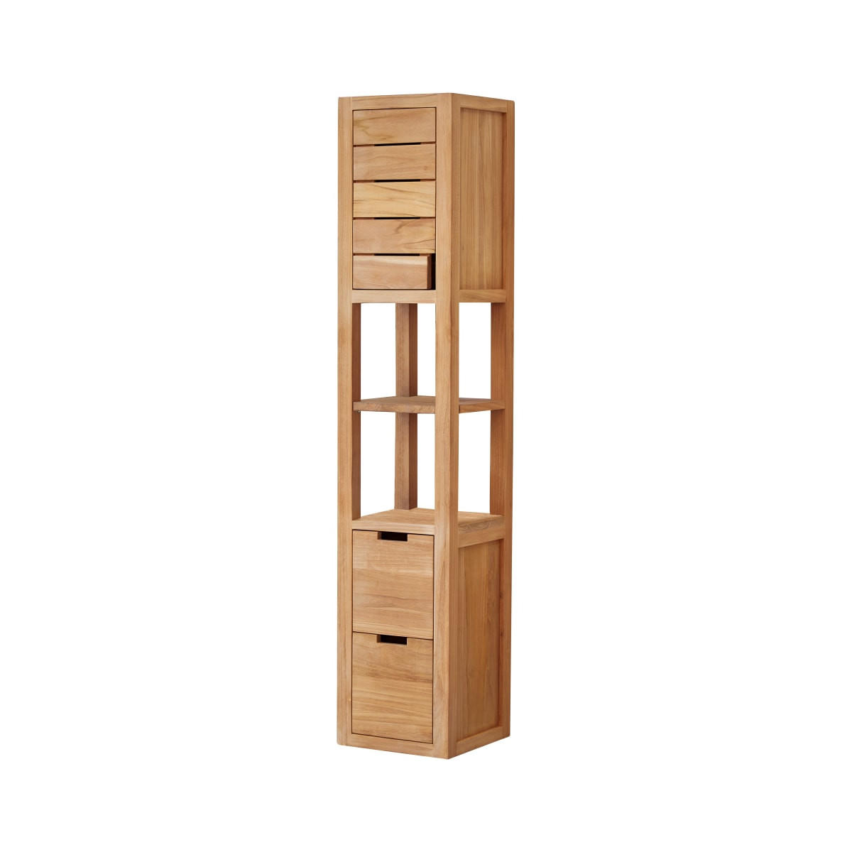 HOCHSCHRANK Serena Natur aus Teak - Naturfarben, Holz (30/150/30cm) - Tikamoon