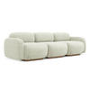 4-SITZER-SOFA Chenille Stoff Weiß - Weiß/Braun, Holz/Textil (270/73/95cm) - Makamii