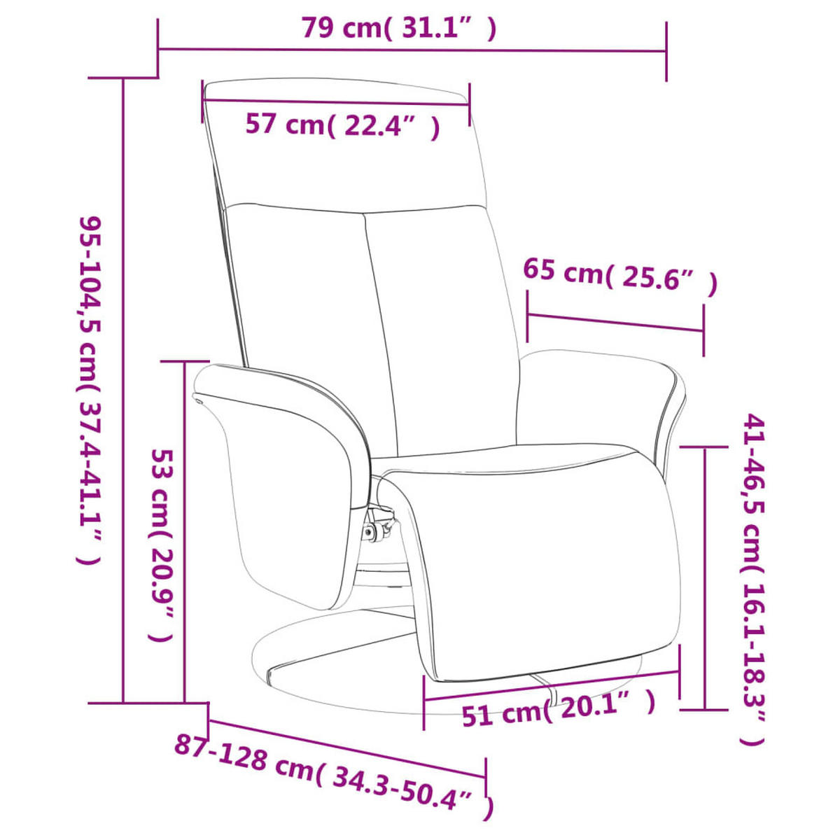 RELAXSESSEL Mit Fussteil Dunkelgrau Stoff - Grau, Textil (87/104.5/79cm) - vidaXL