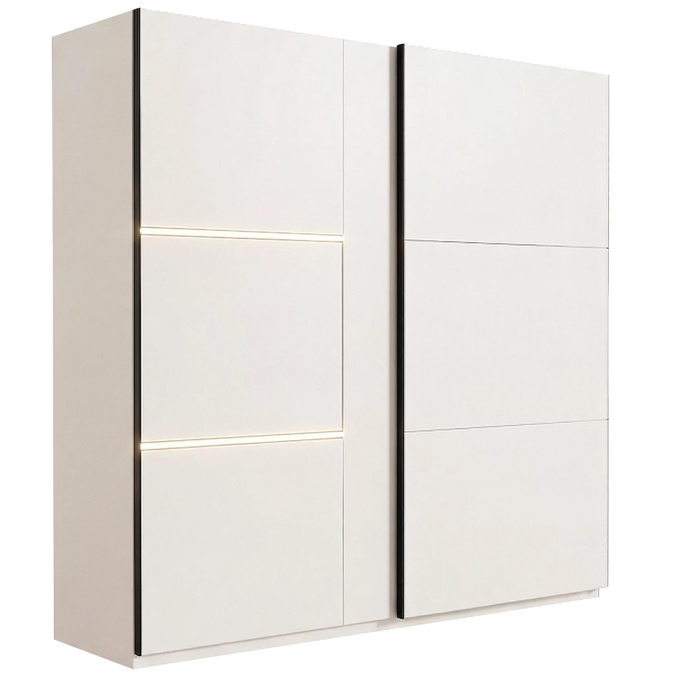 SCHWEBETÜRENSCHRANK Travis mit 2 Türen und LED-Beleuchtung, 200 cm, Kaschmir - Kaschmir, Holzwerkstoff (200/215/65cm) - Beautysofa