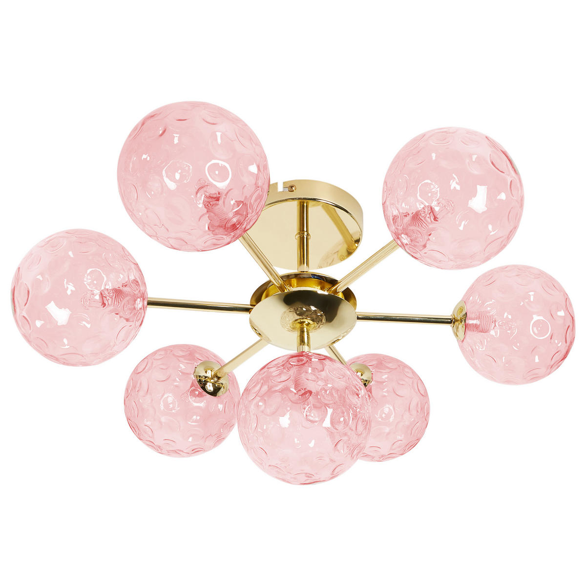 DECKENLAMPE Glas Rosa Anadyr - Dunkelbraun, Glas (52/52/28cm) - Beliani