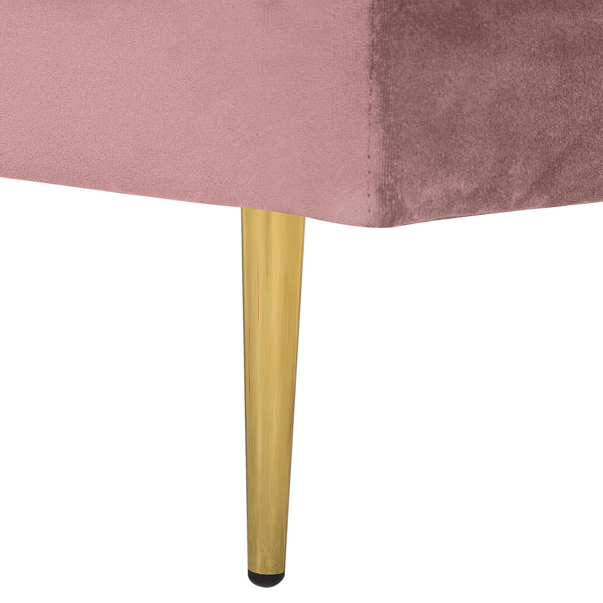 CHAISELONGUE Samtstoff rosa rechtsseitig Miramas - Pink/Goldfarben, Textil (171/63/79cm) - Beliani