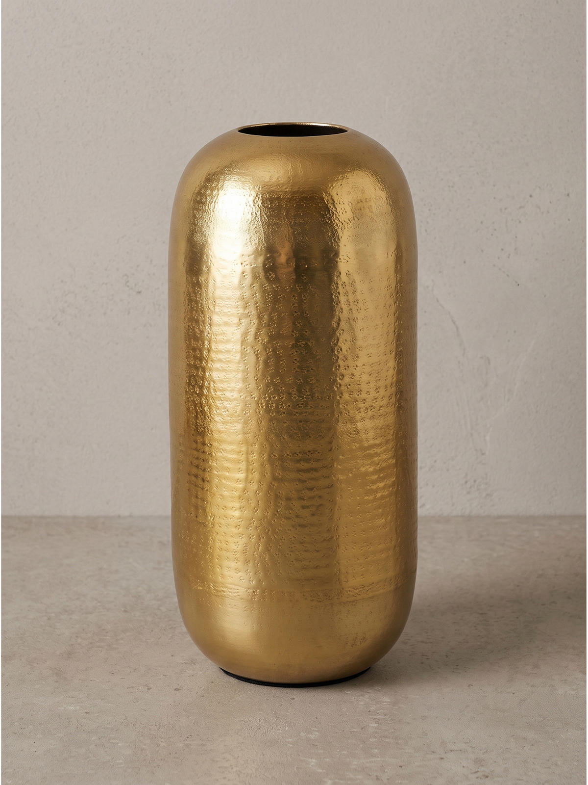 BODENVASE AMALFI, Aluminium, handgefertigt, Gold, Ø 20 x 45 cm - Goldfarben, Metall (45cm) - KADIMA DESIGN