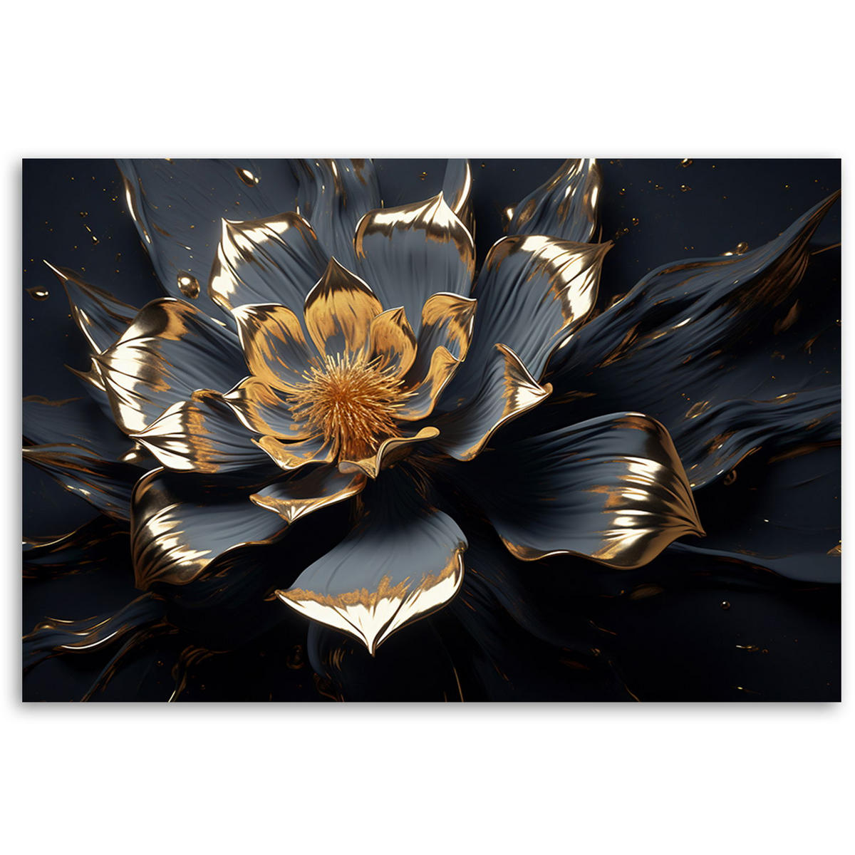 KUNSTDRUCK Schwarz 90/60 cm - Schwarz, Textil (90/60cm) - KUNSTLOFT