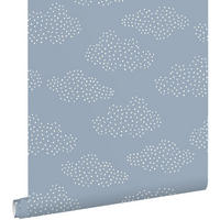 TAPETE kleine Wolken 50 x 900 cm - Blau, Papier (50/0.1cm) - ESTAhome