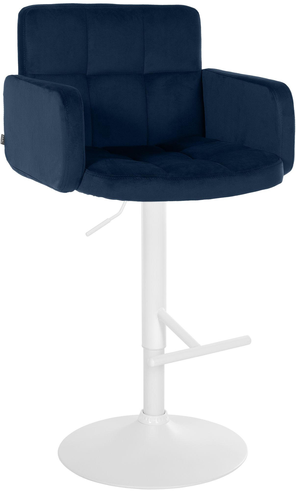 BARHOCKER Samt blau - Blau/Weiß, Textil/Metall (60/93/56cm) - CLP