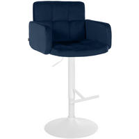 BARHOCKER Samt blau - Blau/Weiß, Textil/Metall (60/93/56cm) - CLP