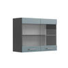 KÜCHENGLASSCHRANK R-Line Blau-Grau 80 cm - Anthrazit/Blaugrau, Holzwerkstoff (80/60/31cm) - Vicco