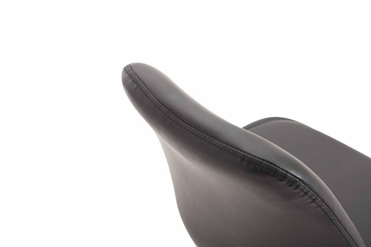 DREHSTUHL Lederlook schwarz - Chromfarben/Schwarz, Textil/Metall (48/76/57cm) - CLP