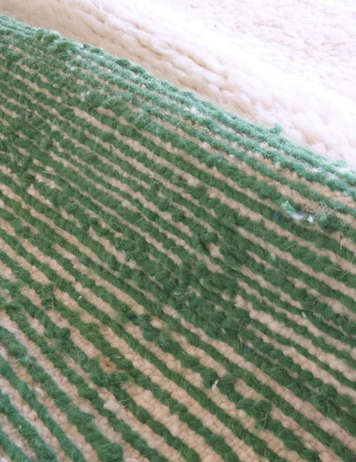 BERBERTEPPICH modern und grafisch handgeknüpft aus Wolle 200x 300 cm - Grün, Naturmaterialien (200/300cm) - AFK Living
