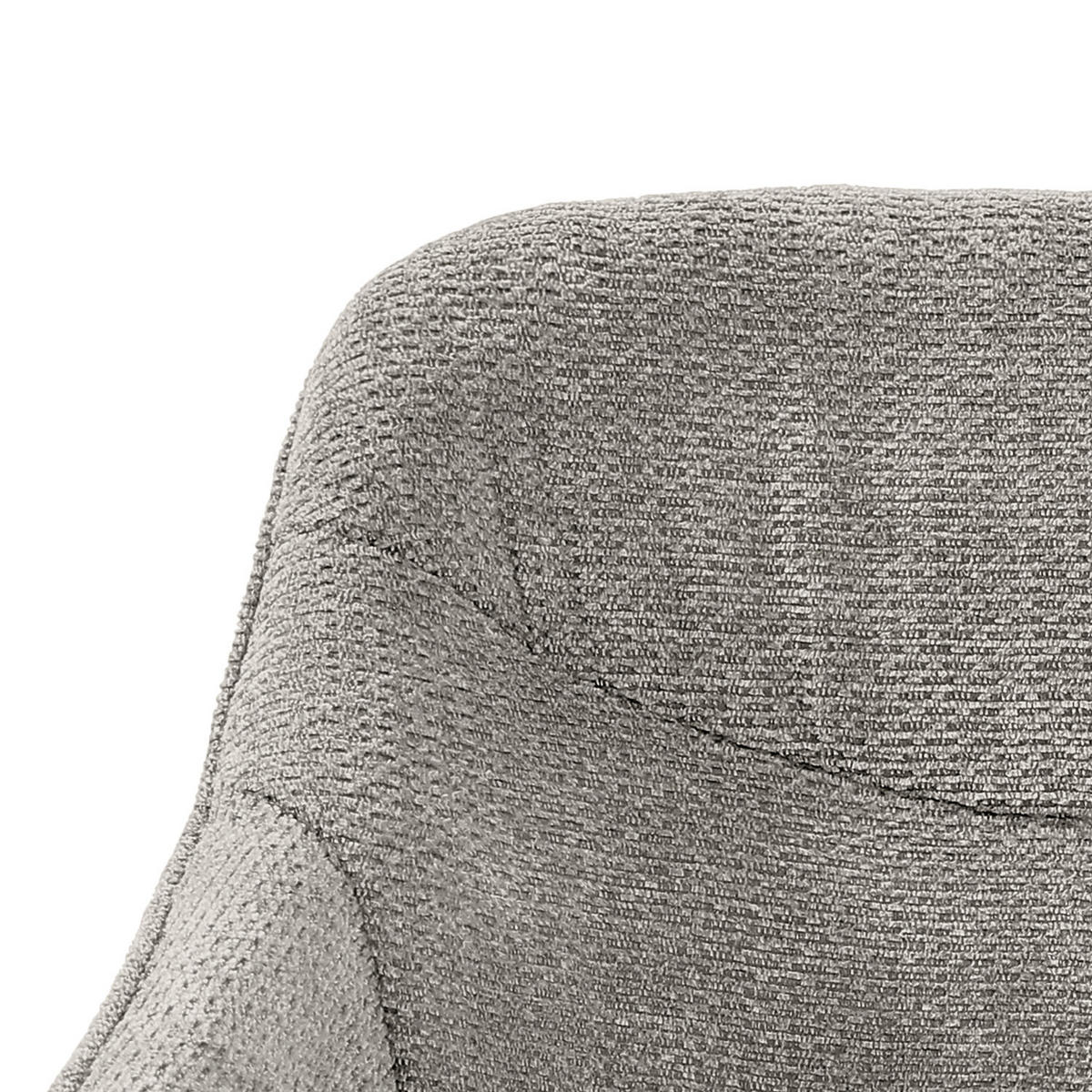DREHBARER ARMLEHNENSTUHL - 2er-Set - Chenille / Eisen - Hellgrau/Schwarz, Textil/Metall (59/84/64cm) - home24