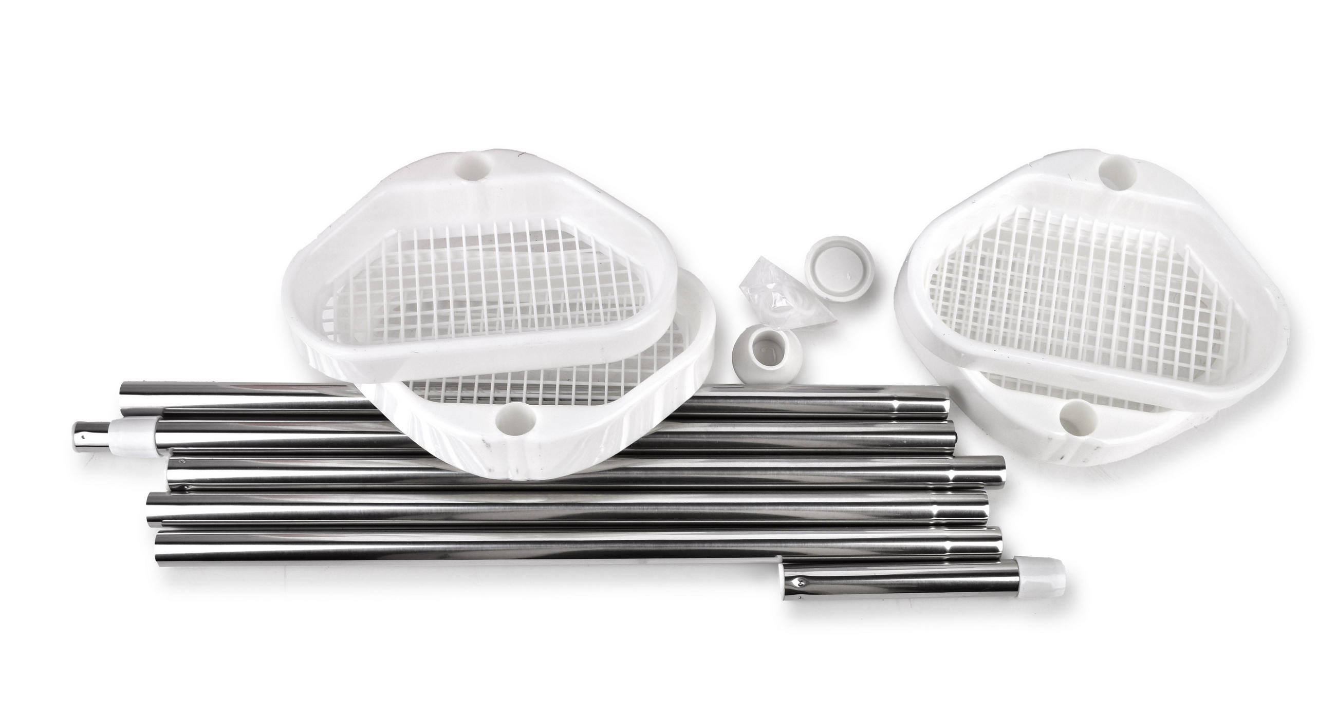 DUSCHREGAL Zac Weiß 56/19/8 cm Metall - Weiß, Metall (19/8/56cm) - Mondex