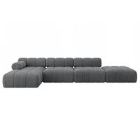 ECKSOFA modulares Sofa Lizur-L2 - 380x160x70 cm Dunkelgrau Cord - Dunkelgrau, Holzwerkstoff/Textil (380/160cm) - ALTDECOR
