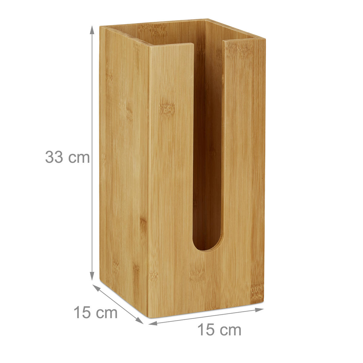 TOILETTENPAPIERHALTER - Hellbraun, Holz/Holzwerkstoff (15/33/15cm) - Relaxdays
